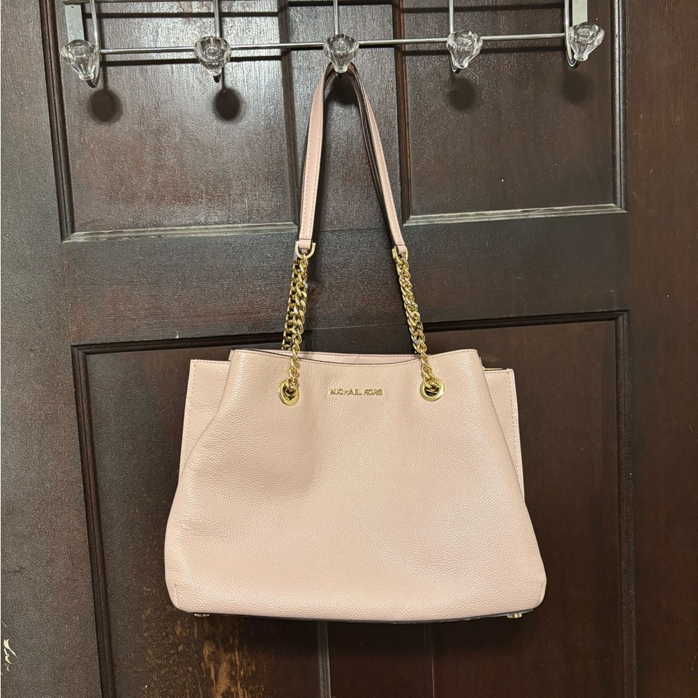 Michael Kors Blush Shoulder Bag with Gold Accents